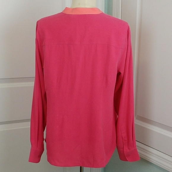 Soft Surroundings 100% Silk Color Blocked Blouse Small - Picture 6 of 8